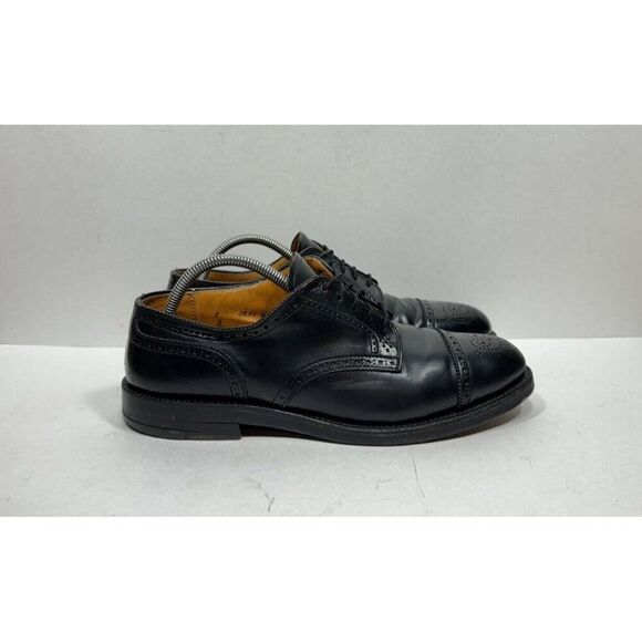 Alden USA 2146 Shell Cordovan Medallion Tip Blucher Black Leather Men’s Size 9 D - Picture 1 of 9